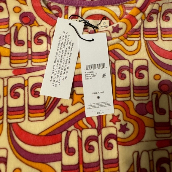 UGG Kinslee Top Velvet Fleece Oversized Short Sleeve T-shirt Retro 70s New w tag - Picture 14 of 16